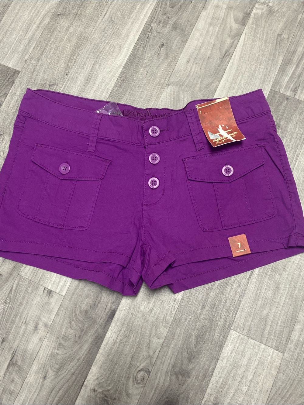 Arizona Jean Company Women's Purple Button-Front Cargo Shorts